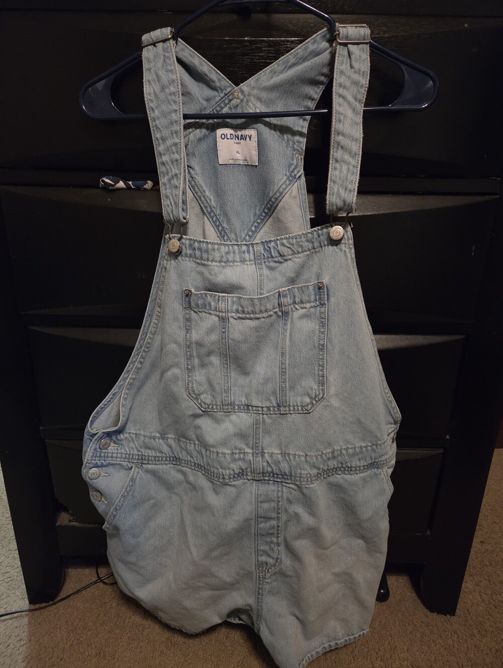 Old Navy Light Blue Denim Womens Short Overalls